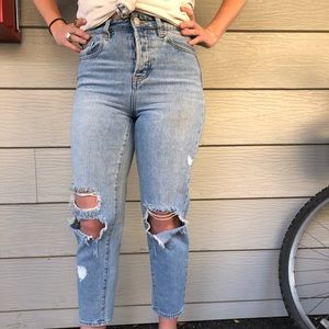 High waisted mom jeans